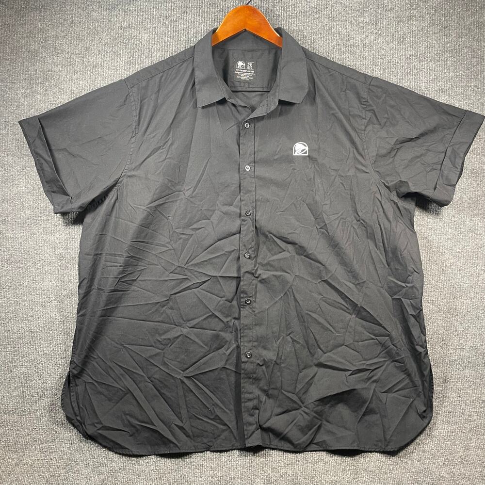 Taco Bell Shirt Men's 2X Black Button Up Short Sleeve Employee Workwear